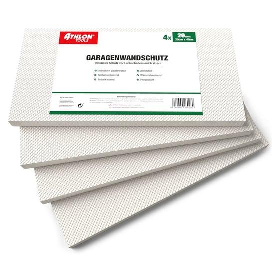 MaxProtect Premium 4 x samoprzylepna ochrona ściany garażowej, 40 x 20 x 2,0 cm, ochrona przed uderzeniami, ochrona krawędzi drzwi (szary) No Brand