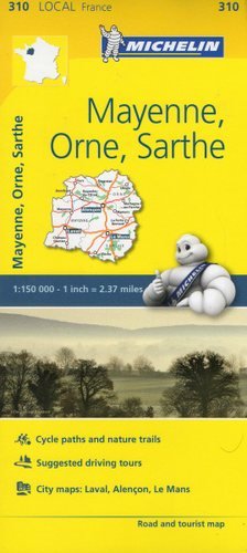 Mayenne, Orne, Sarthe. Mapa 1:150 000 Michelin Travel Publications