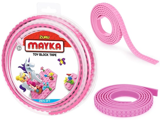 Mayka, Klockomania, klocki Taśma podwójna, 2 metry, różowy Mayka