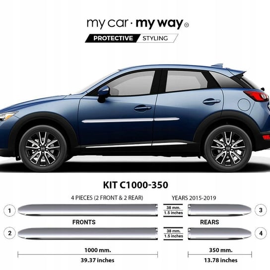 MAZDA CX-3 - Listwy CHROM Boczne Drzwi Środek Martig