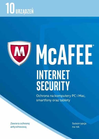 McAfee 2017 Internet Security, 10 urządzeń, 1 rok MCafee