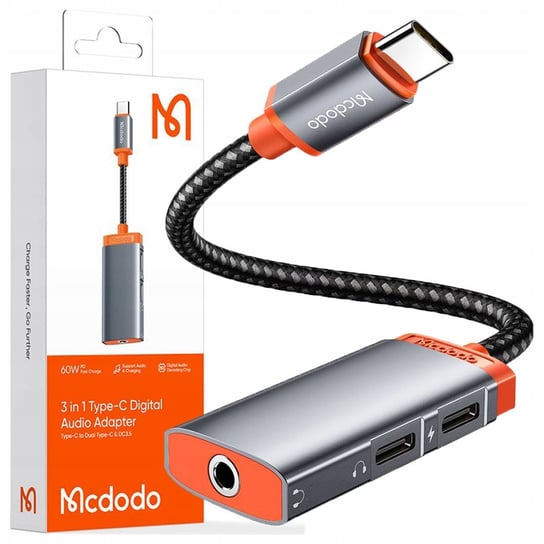 MCDODO ADAPTER USB-C MINI JACK 3,5MM PRZEJŚCIÓWKA KABEL AUX DO SAMSUNG DAC Mcdodo