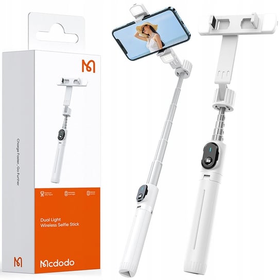 Mcdodo Double Shot Kijek Selfie Stick Tripod Bluetooth Statyw Biały Mcdodo