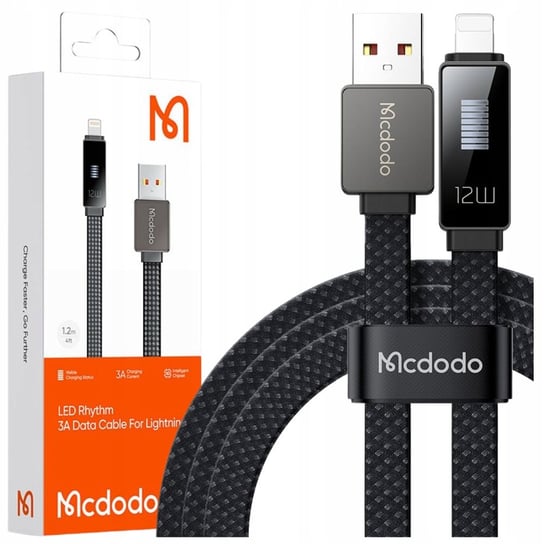 MCDODO ŁADOWARKA KABEL USB LIGHTNING SZYBKIEGO ŁADOWANIA DO IPHONE 1M LED Mcdodo