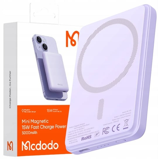 MCDODO POWERBANK INDUKCYJNY DO MAGSAFE 12 13 14 15 MINI BEZPRZEWODOWY 5000 Mcdodo