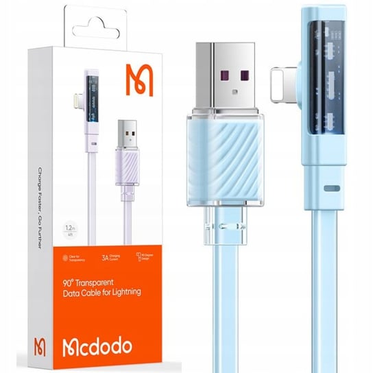 Mcdodo Szybki Kabel Kątowy Usb Lightning 36W 1,2M Niebieski Mcdodo