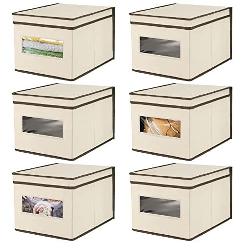 Mdesign Large Fabric Stackable Closet Organizer Box Clear Inna marka