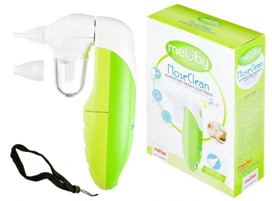 Mebby, Nose Clean, Elektryczny aspirator do nosa dla dzieci i niemowląt (odciągacz kataru) z melodyjkami i smyczką Mebby