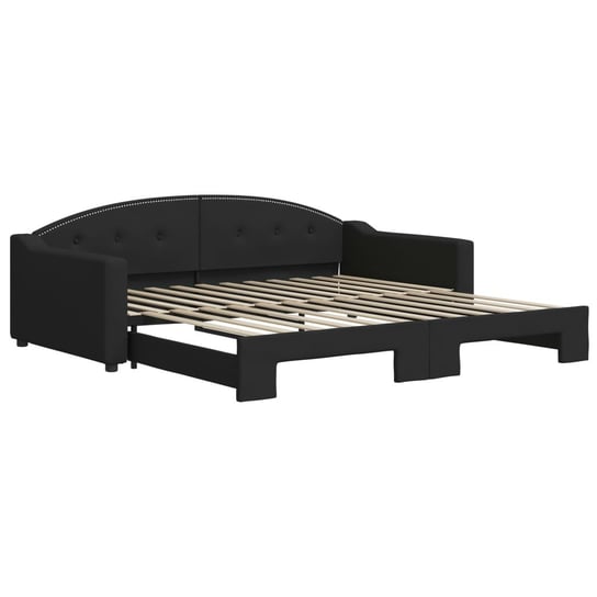 Mebel 2-w-1: Sofa-łóżko 223x212,5x75 cm, czarny Inna marka