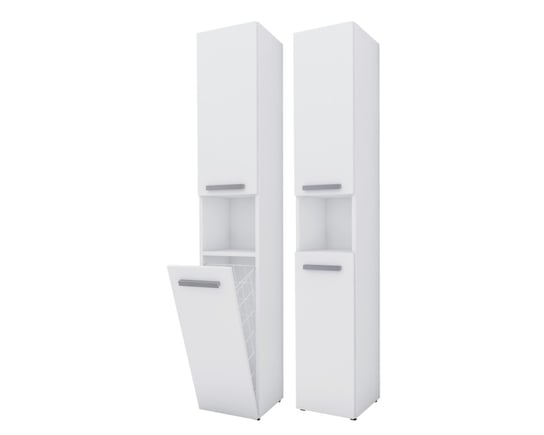 Meble łazienkowe Bagnoli SLIM III biała matowa- Szafka stojąca, kolumna łazienkowa, półka, D: 30 cm, W: 174 cm, Sz: 30 cm 3xE Living