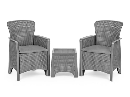 Meble ogrodowe zestaw kawowy stół krzesła 2x fotel ModernHome