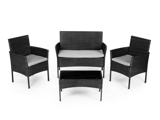 Meble ogrodowe zestaw stół 2x fotel ławka ratan ModernHome
