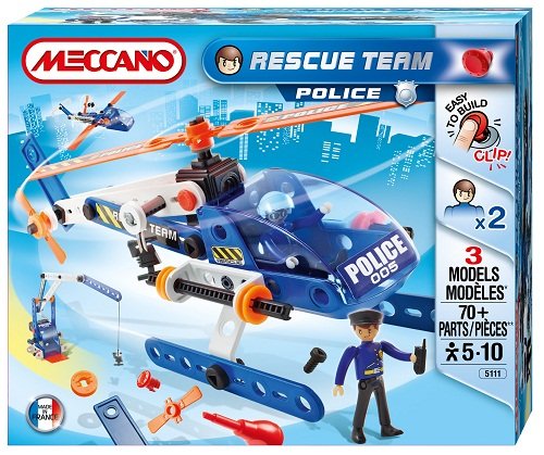 Meccano, klocki Rescue Team Police Helicopter, 3 modele Meccano