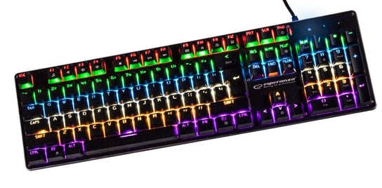 Mechaniczna klawiatura gamingowa podświetlana Esperanza VORTEX LED RAINBOW Esperanza