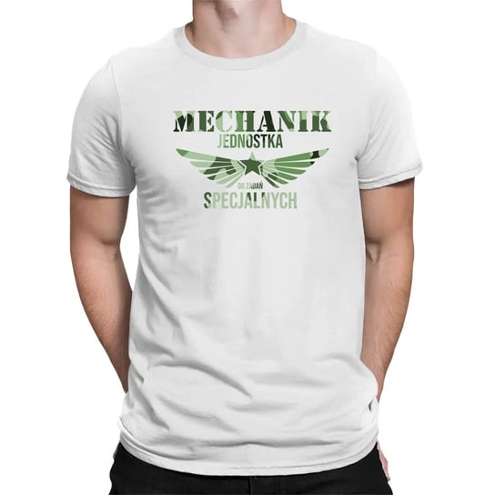 Mechanik - jednostka do zadań specjalnych - męska koszulka na prezent Biała Koszulkowy