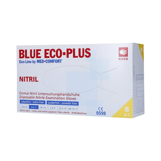 Med Comfort, Blue Eco-plus, Jednorazowe rękawiczki z nitrylu, Niebieski, rozm. S 100 szt. Med Comfort