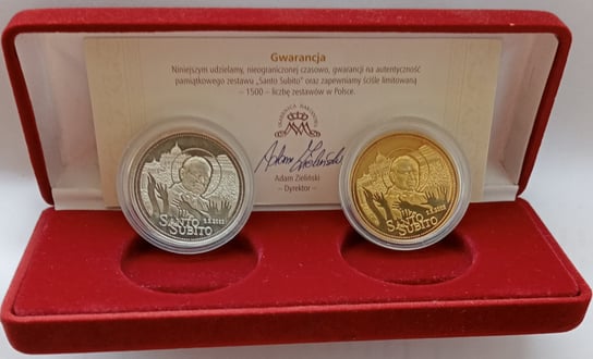 Medal - Pamiątkowy zestaw " Santo Subito" Znakomity (XF) Narodowy Bank Polski