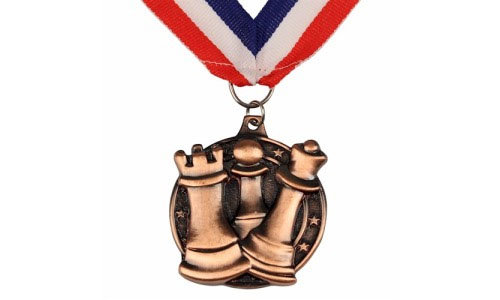 Medal Szachowy Okrągły - Srebrny Sunrise Chess & Games