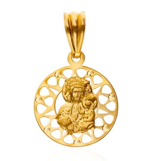 Medalik złoty ażurowy z Matką Boską Częstochowska Asimex Plus