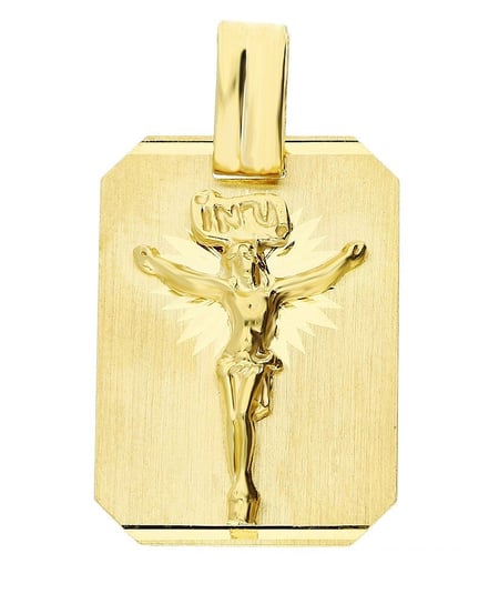 Medalik złoty blaszka z Panem Jezusem nr CB M-0638 próba 585 Sezam