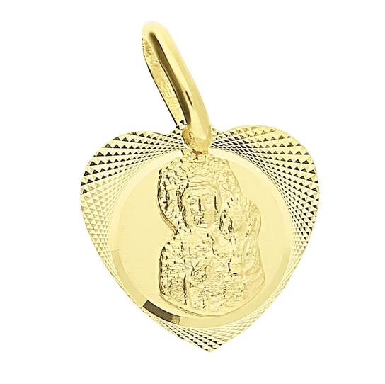 Medalik złoty Częstochowska w sercu CB M-0831 próba 585 Sezam