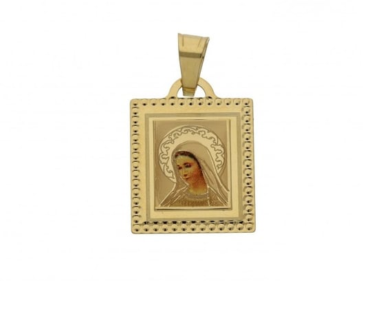 Medalik złoty z wizerunkiem Matki Boskej z emalia nr OS 204-MD11-40 emalia Au 585 Sezam