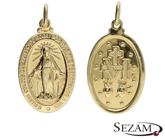 Medalik złoty z wizerunkiem Matki Boskiej Niepokalanej nr CB M-0925 próba 333 Sezam
