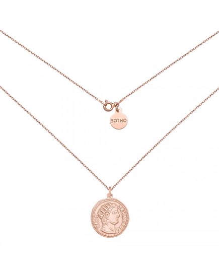 Medalion z różowego złota z dużą monetą sotho