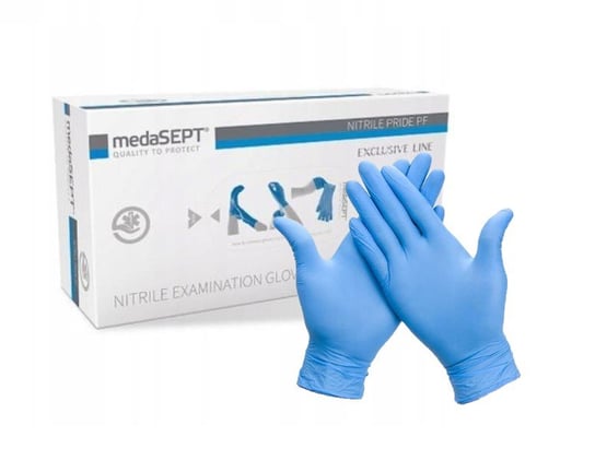 medaSEPT - Rękawice nitrylowe PRIDE BLUE a'200 L MedaSept