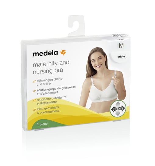 Medela, Biustonosz dla kobiet w ciąży i karmiących piersią, rozmiar M, Biały Medela