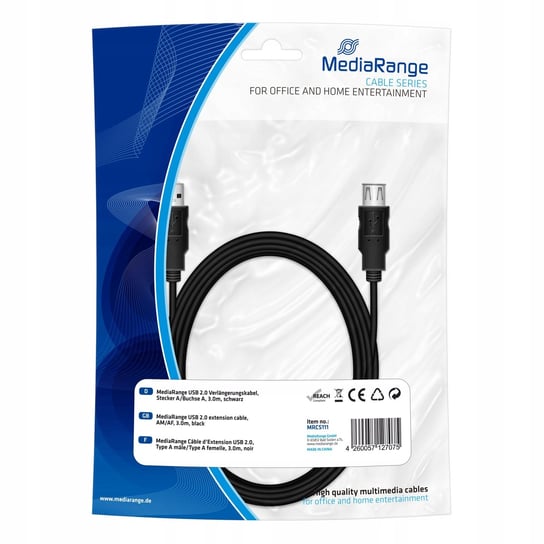 MediaRange MRCS111 kabel USB 3 m USB A Czarny Inny producent