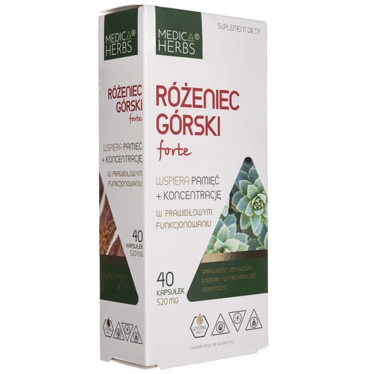 Medica Herbs Różeniec Górski Forte 520 mg - 40 kapsułek Suplement diety Medica Herbs