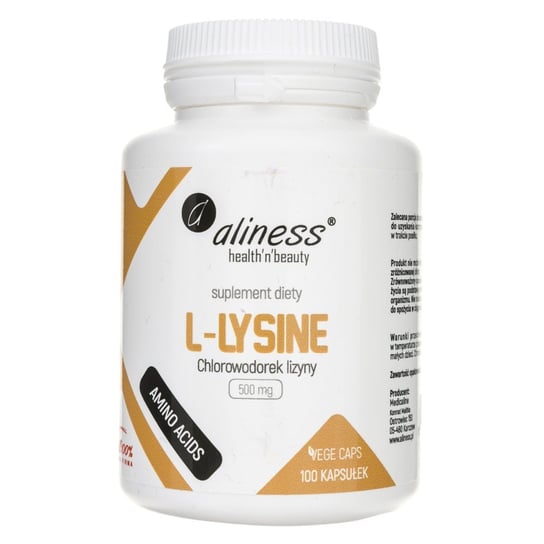 MedicaLine, Aminokwasy, Aliness L-Lysine (chlorowodorek) 500 mg, 100 kapsułek MedicaLine
