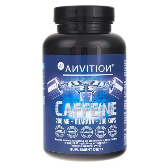 MedicaLine, Anvition Caffeine 200 mg z guaraną -  Suplement diety, 100 kaps. Aliness