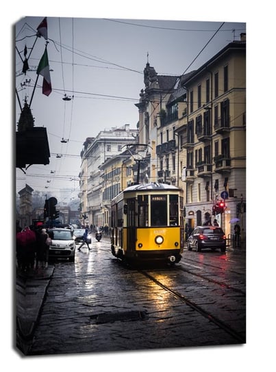 Mediolan, Tramwaj - obraz na płótnie 40x60 cm Galeria Plakatu