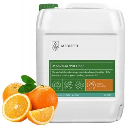 Medisept Mediclean 110 Floor Pomarańcza 5 L - Środek do codziennego mycia i pielęgnacji podłóg Medisept