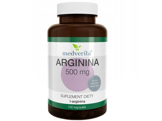 Medverita, Arginina, 500 mg,  Suplement diety, 100 kaps. Medverita