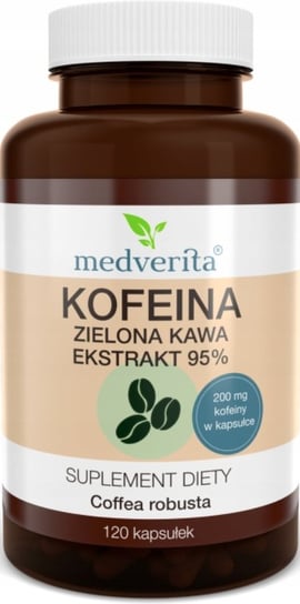 Medverita Kofeina 200 Mg Zielona Kawa Suplement diety, 120 kaps. Medverita