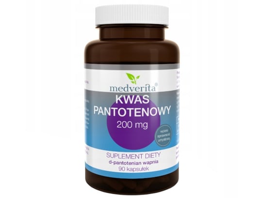 Medverita, Kwas pantotenowy, 200 mg, Suplement diety, 90 kaps. Medverita