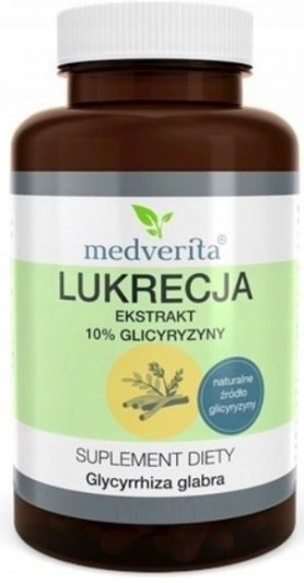 Medverita, Lukrecja ekstrakt 10% gliceryzyny, 90 kaps. Medverita
