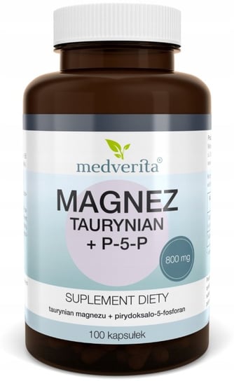 Medverita, Magnez Taurynian + P-5-P witamina B,  Suplement diety, 100 kaps. Medverita