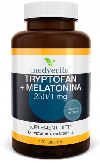 Medverita, Tryptofan + Melatonina 250/1 Mg Sen,  Suplement diety, 100 kaps. Medverita