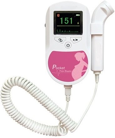 Medyczny Detektor Tętna Płodu Baby Sound z falą przebiegu tętna i alarmem Baby Sound