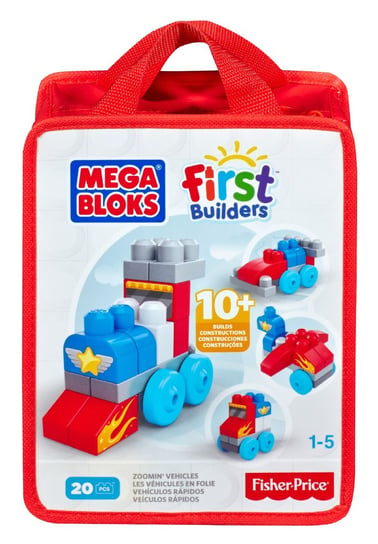 Mega Bloks, First Builders, torba z klockami Samochody, czerwony Mega Bloks