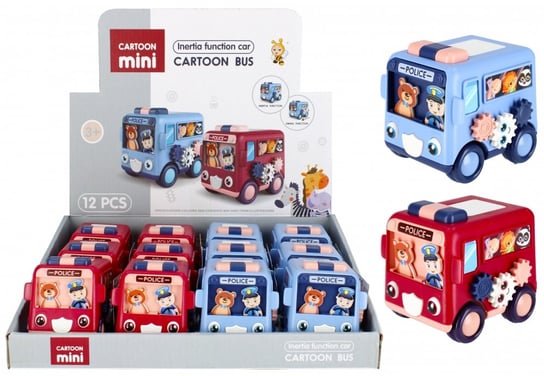 Mega Creative, Auto Cartoon 8 cm Policja Bus Mix 502294 Mega Creative