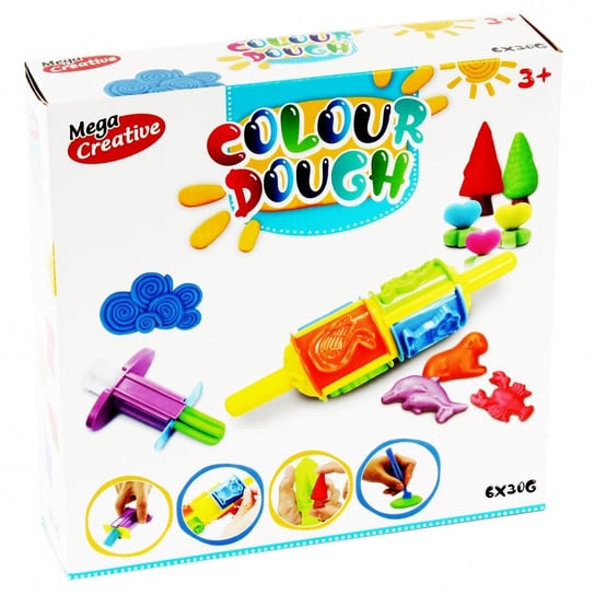 Mega Creative, masa plastyczna Colour Dough, Roler, zestaw Mega Creative