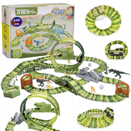 Mega Tor Wyścigowy Park Samochodowy Dinozaurów Dino Park XXL 324 Elementy Inna marka
