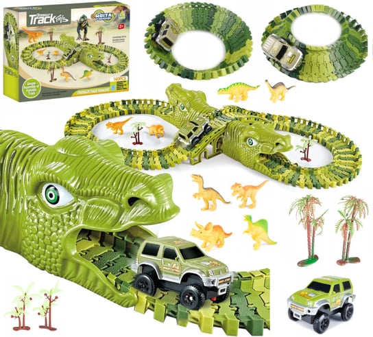 Mega Tor Wyścigowy XXl Dinozaur Dino Park 140 El. U408 elektrostator