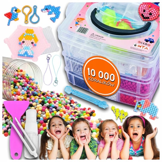 MEGA ZESTAW KORALIKI WODNE KUFEREK XXL WZORY SZABLONY 10000 MAGIC BEADS XL MTA Trading
