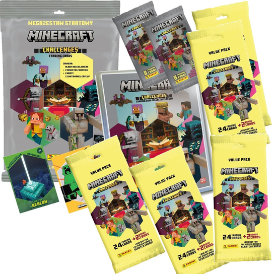 MEGAZESTAW startowy MINECRAFT Challenges + 5 Saszetek Value Pack | 148 ...